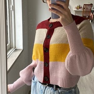 Block Color Cardigan